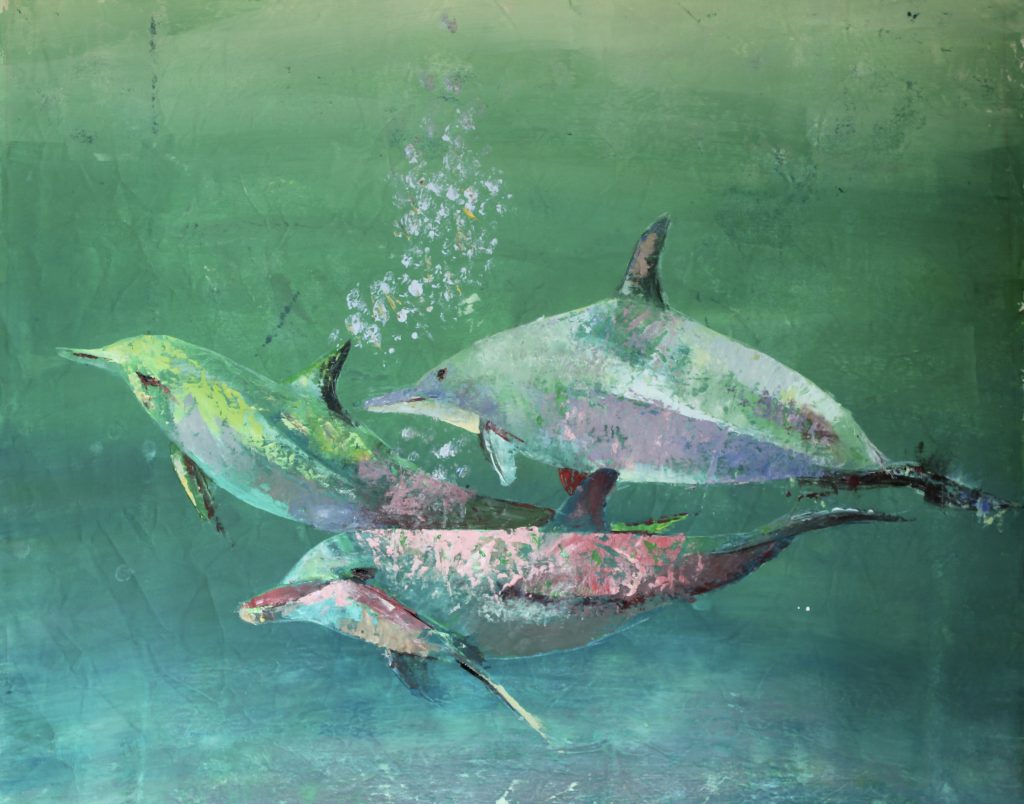 New Project 02 (dolphins)
Acrylics on canvas 
90*80