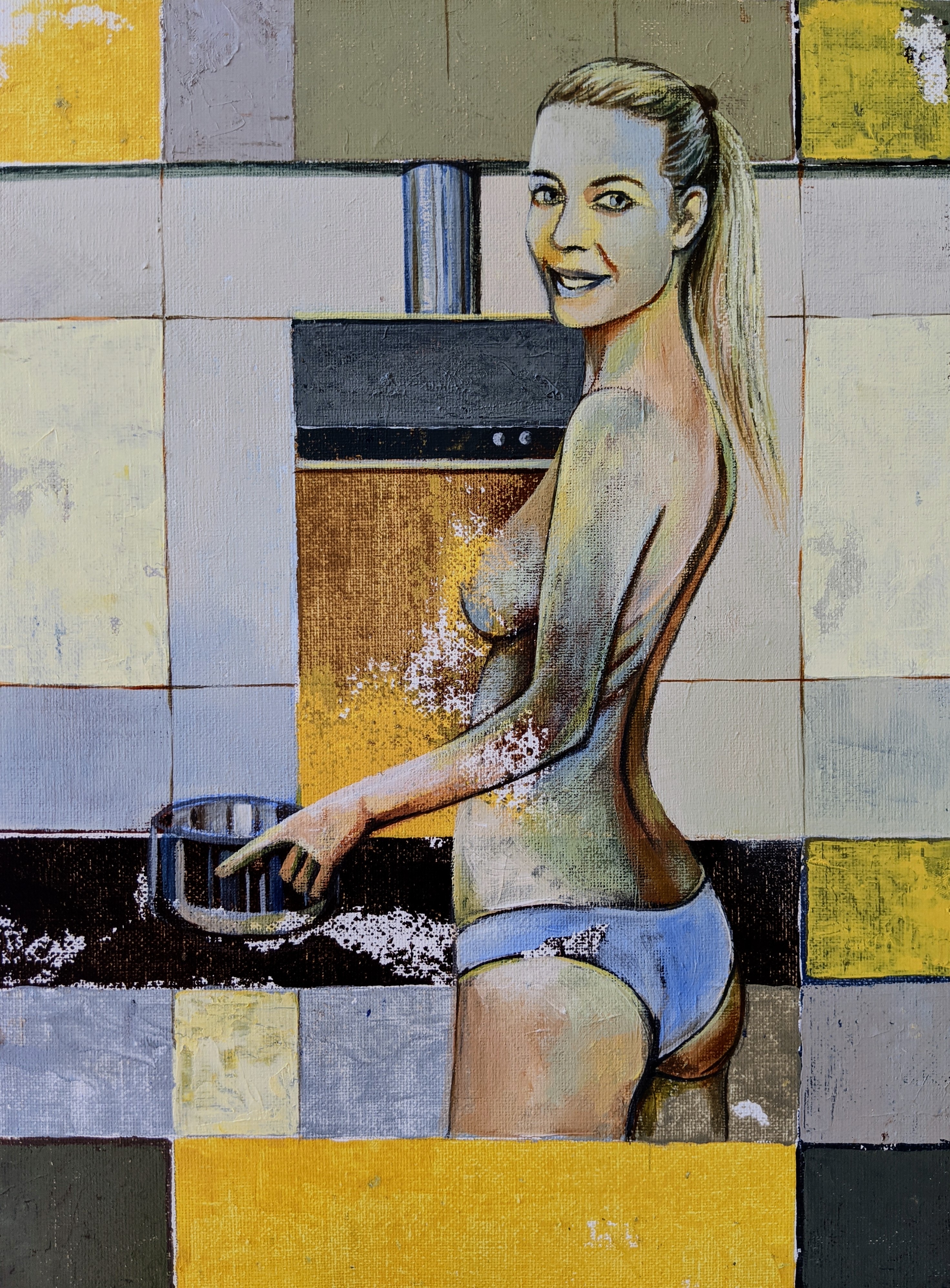 Come to my kitchen naked 3
Acrylics on canvas 
30*40