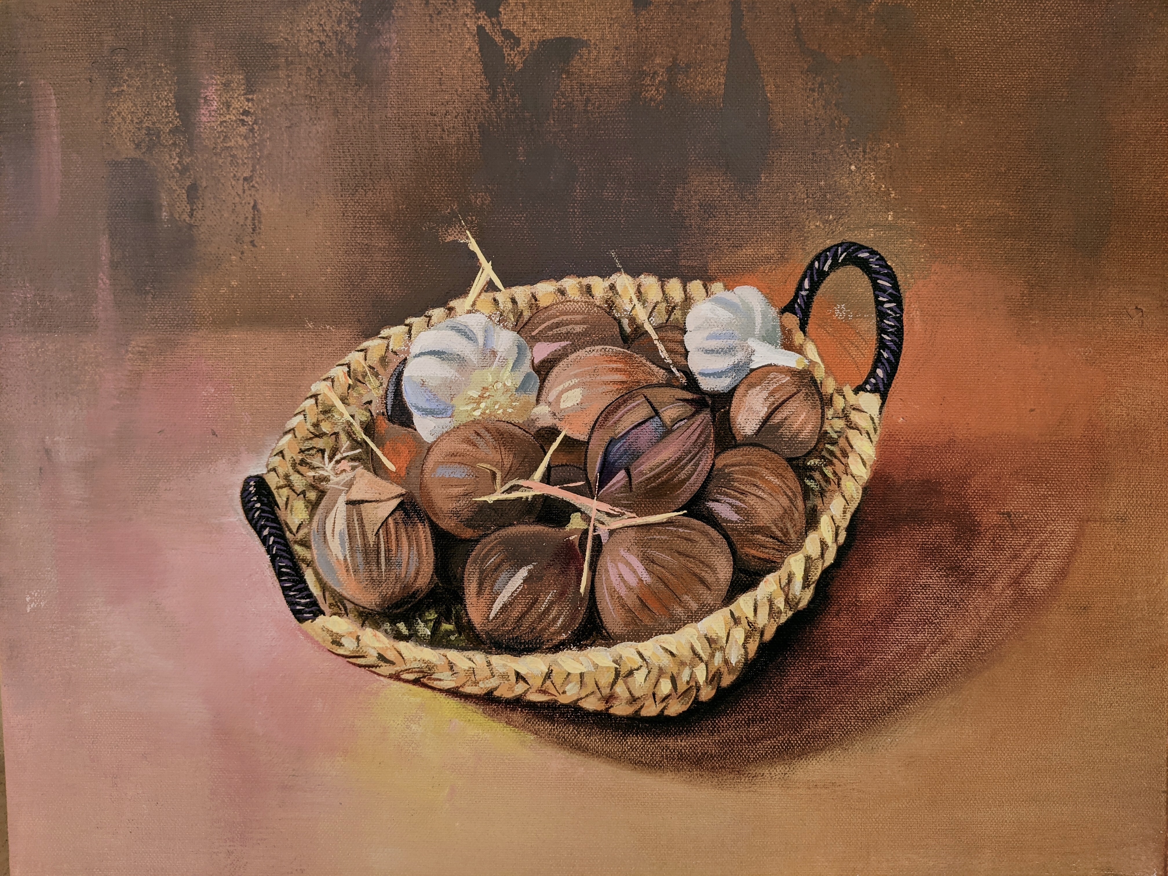 Onions &garlics
Acrylics on canvas 
50*40