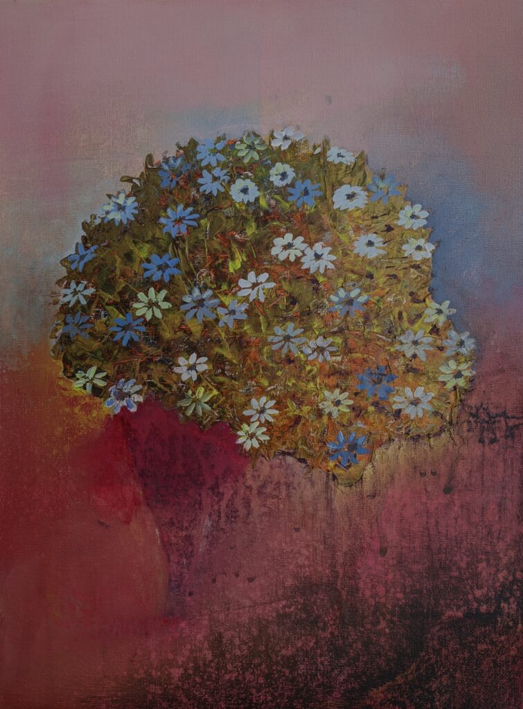 Flower landscape 
Acrylics on canvas panel 
30*40