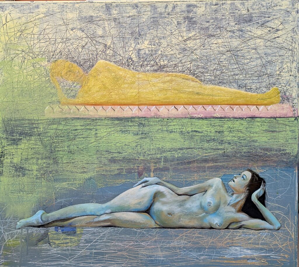 Echoes between Worlds 
acrylics on canvas 90*80